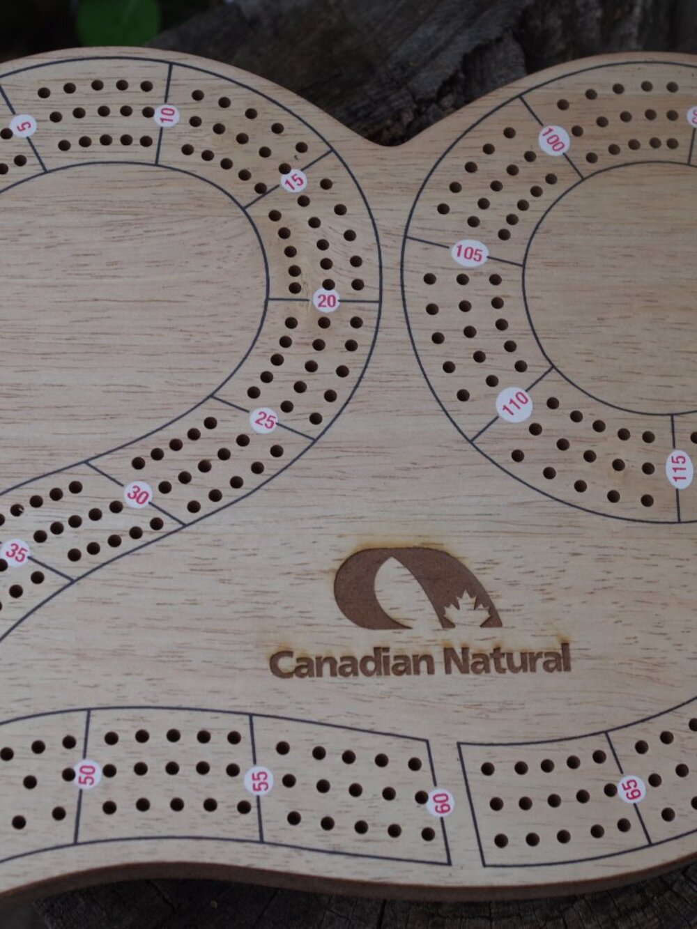 Natural Wood Cribbage Board